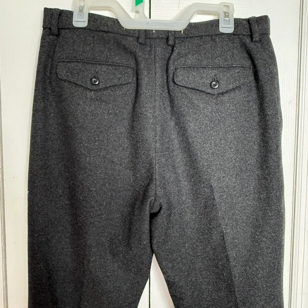 Banana Republic Pleated Wool Trousers 33x26 Grey Dark Academia Cuffed Pants